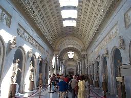 Cool corridor with statues at the Vatican Museum.