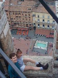 Forrest and Tamara at the top of the tower in Siena. Tamara, like Chris, has some sort of strange Darwin-defying love of sheer drops.