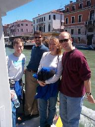 Forrest, Chris, Tamara and I on the vaporetto to Murano.