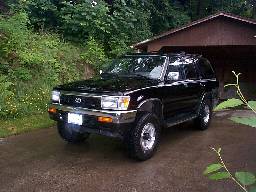 My truck (95 Toyota 4Runner).  It's rarely this clean.