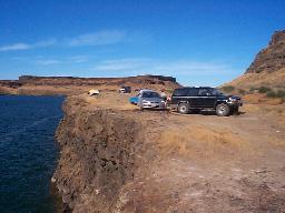 This is our new campsite, on Upper Goose Lake.