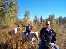 Greg and John leading the pack out of the farm