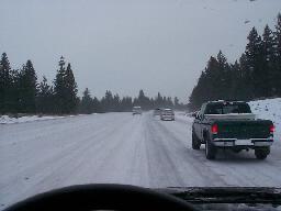 Following John and Kristin's cars back to Bend.