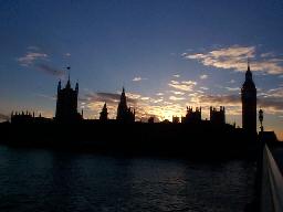 A silhouette from across the river.