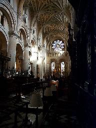 Stained glass windows in the cathedral at Christ Church college.