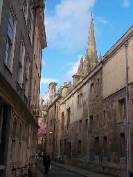 Looking down an alley towards Mary Magdalen church and High Street.