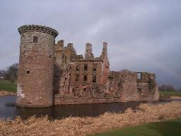 The back of the castle, and a rainbow.