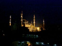 The Blue Mosque at night (from my hotel).