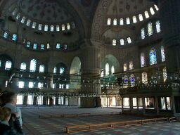 The interior of the Blue Mosque.