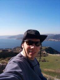 On top of the fort at Anadolu.  Asia in foreground, Europe in back.