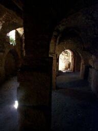 Entering the catacombs.