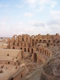 From the top of the colisseum of El-Jem.