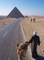 Ali leading the way to the Pyramid of Mycerinus.