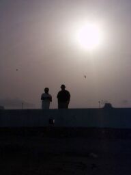 Rosemary and my father at Qurayat.