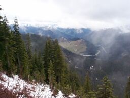 A view of Snoqualmie Pass, the ski area and I-90 as I descended.