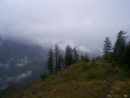 Looking back down the trail, to the valley.