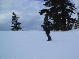 Steve shredding Mt. Baker.  Note the in-your-face problem-with-authority hip lid.