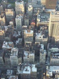 Looking down at the rooftops.