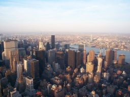 The Chrysler Building and the UN.