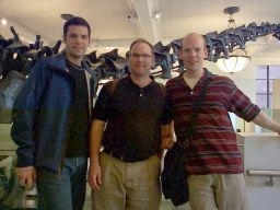 Chris, Randy, and Thomas in front of the T-Rex.