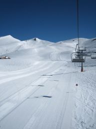 Looking up the lift.