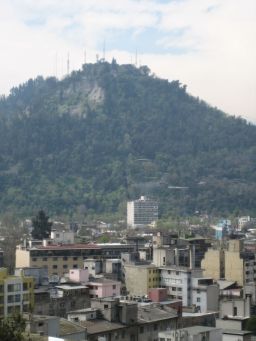 Looking up at Cerro San Cristobal.