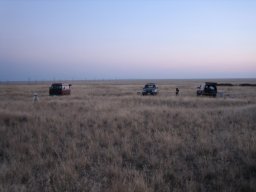 Setting up just north of the powerlines.