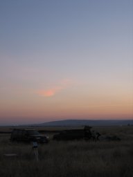 Looking west, back at Soap Lake.  Note the bright playfield lights: those turned off around midnight.